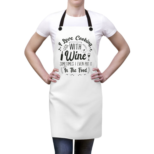 I Love Cooking With Wine - Cooking Apron