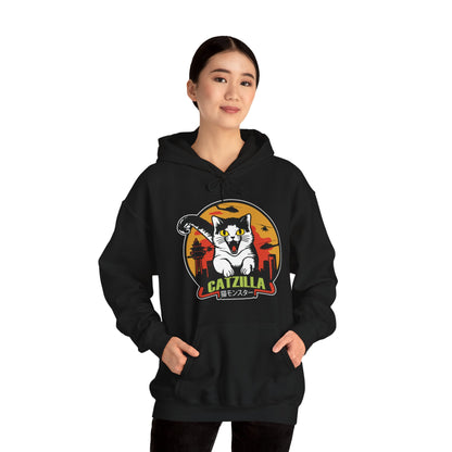 Catzilla Attacks - Unisex Heavy Blend™ Hooded Sweatshirt