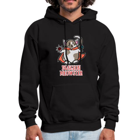 Dungeon Meowster DnD Dungeons and Dragons Cute Cat RPG Black Hoodie - black