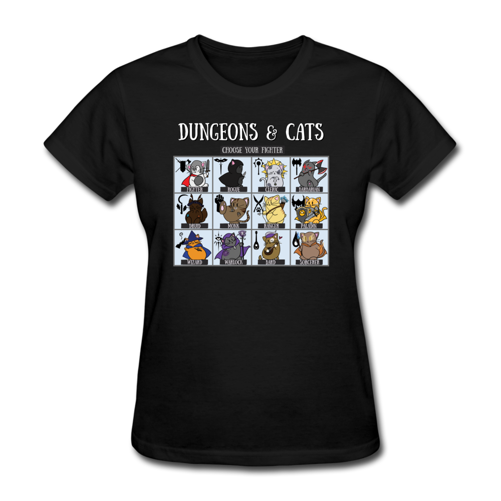 DnD Fighter Cats - Women's T-Shirt - black