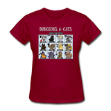 DnD Fighter Cats - Women's T-Shirt - dark red