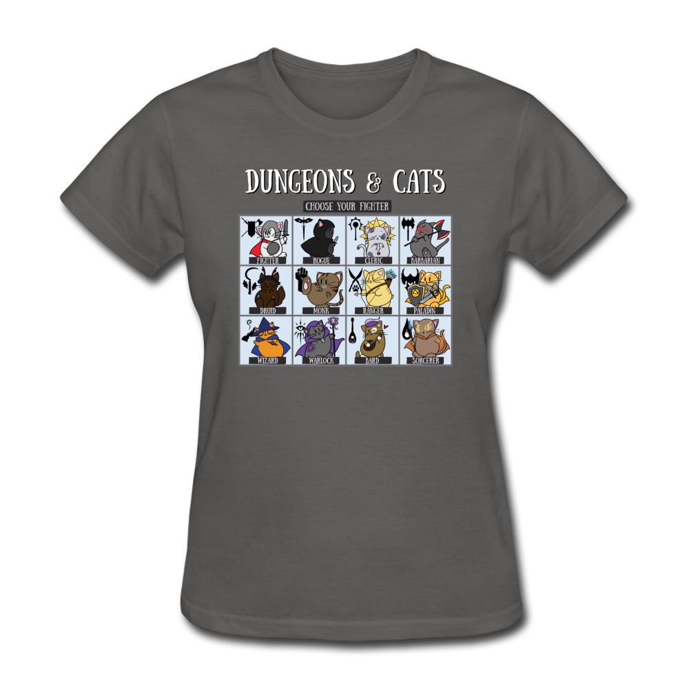 DnD Fighter Cats - Women's T-Shirt - charcoal