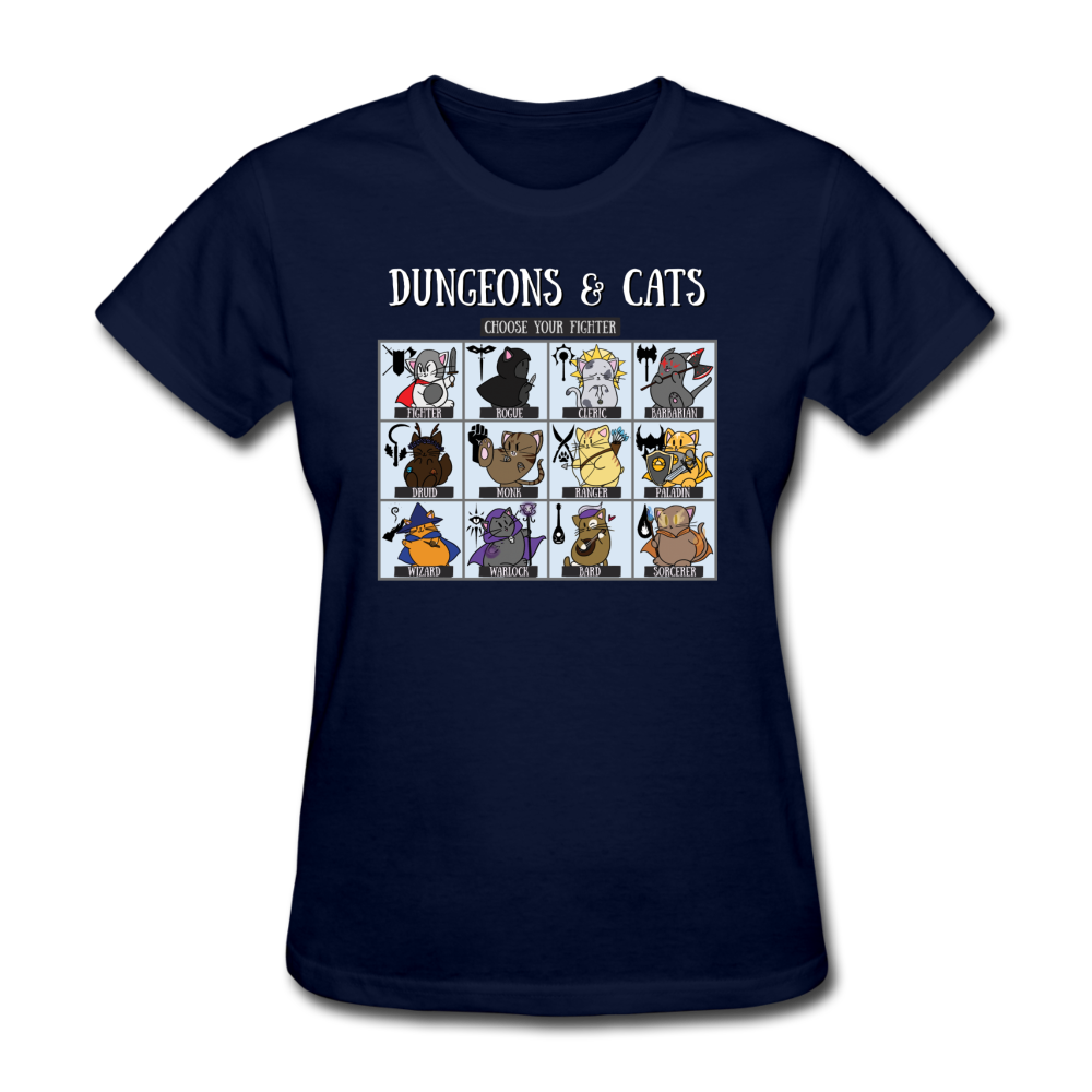 DnD Fighter Cats - Women's T-Shirt - navy