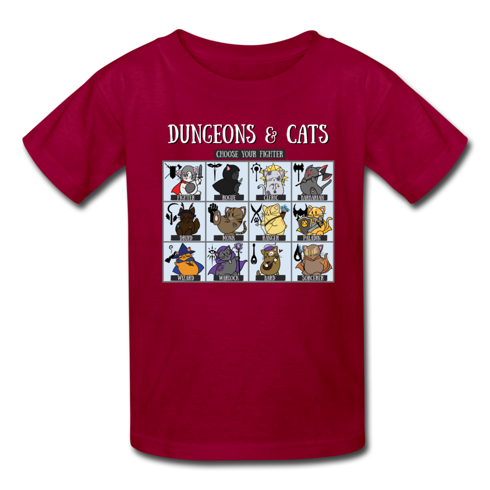 Dungeons and Cats Kids' T-Shirt - dark red