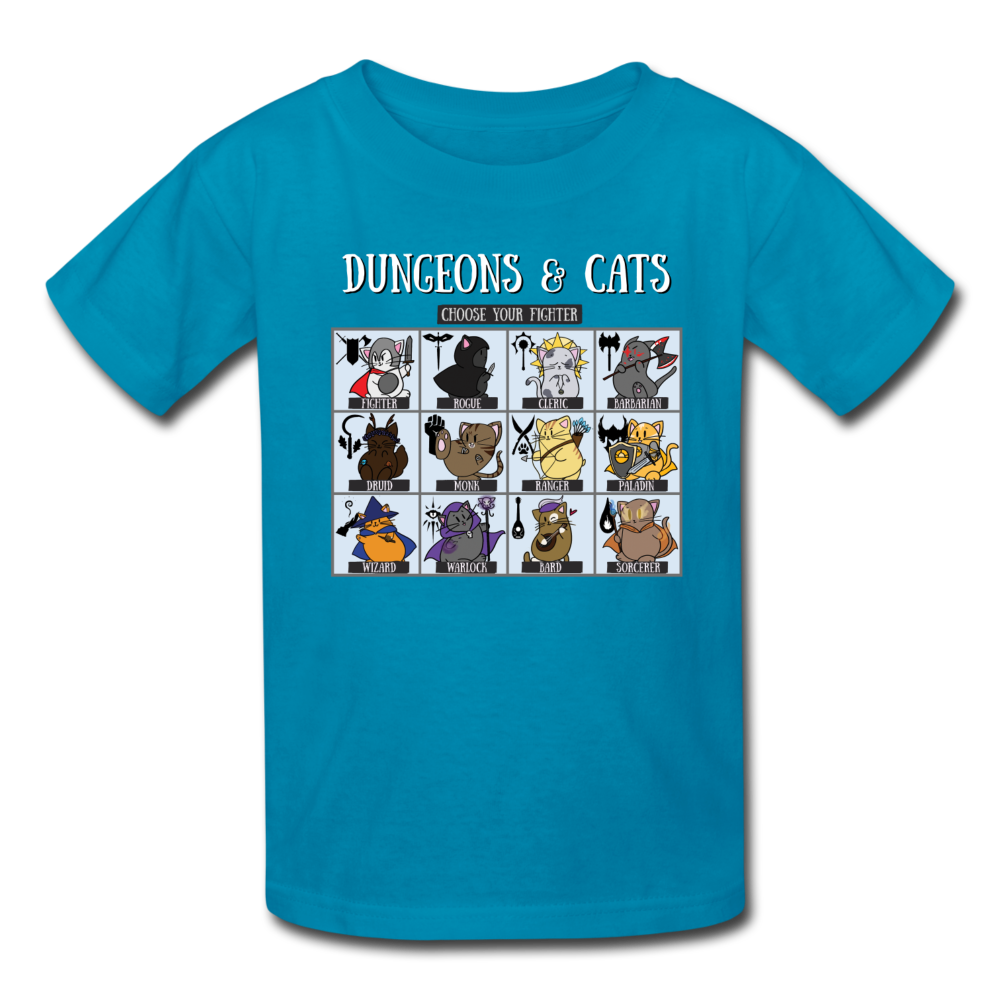 Dungeons and Cats Kids' T-Shirt - turquoise