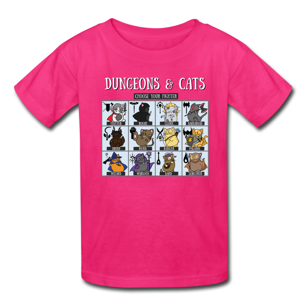 Dungeons and Cats Kids' T-Shirt - fuchsia