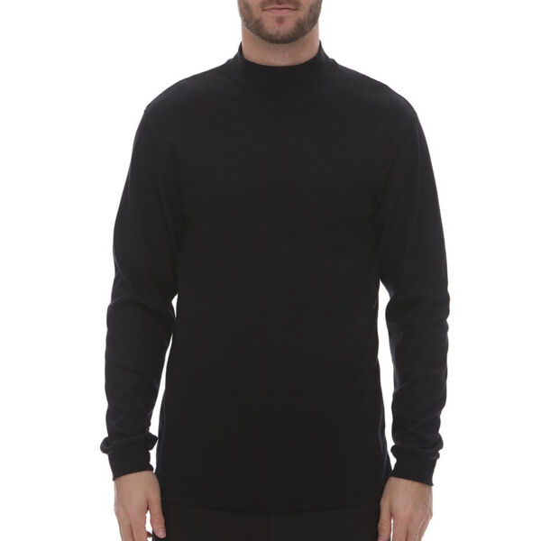 Jersey Interlock Mockneck Long Sleeve T-Shirt Thumbnail