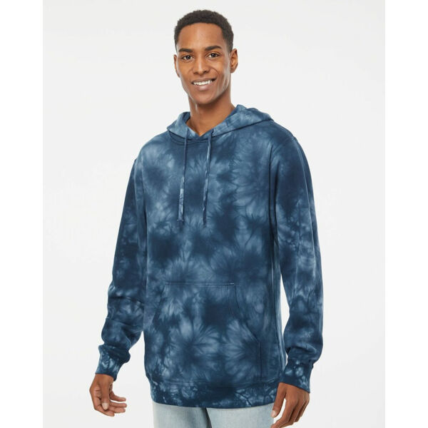 Unisex Midweight Tie-Dyed Hooded Sweatshirt Thumbnail