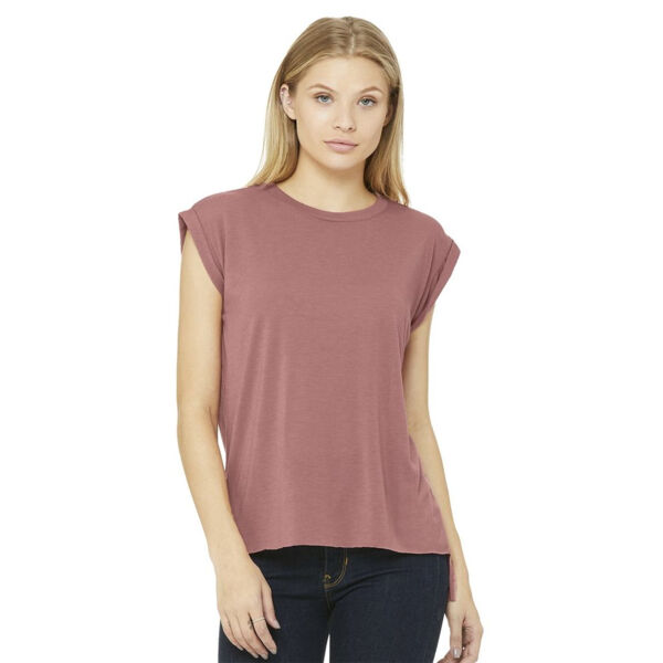 Women’s Flowy Rolled Cuffs Muscle Tee Thumbnail