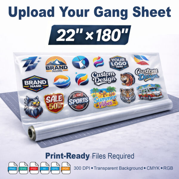 DTF Transfer: 22x180 - Upload Gang Sheet Thumbnail